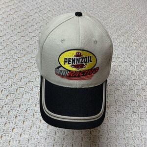 Pennzoil Racing  Cap Hat One Size Beige Black Strapback Adjustable Baseball